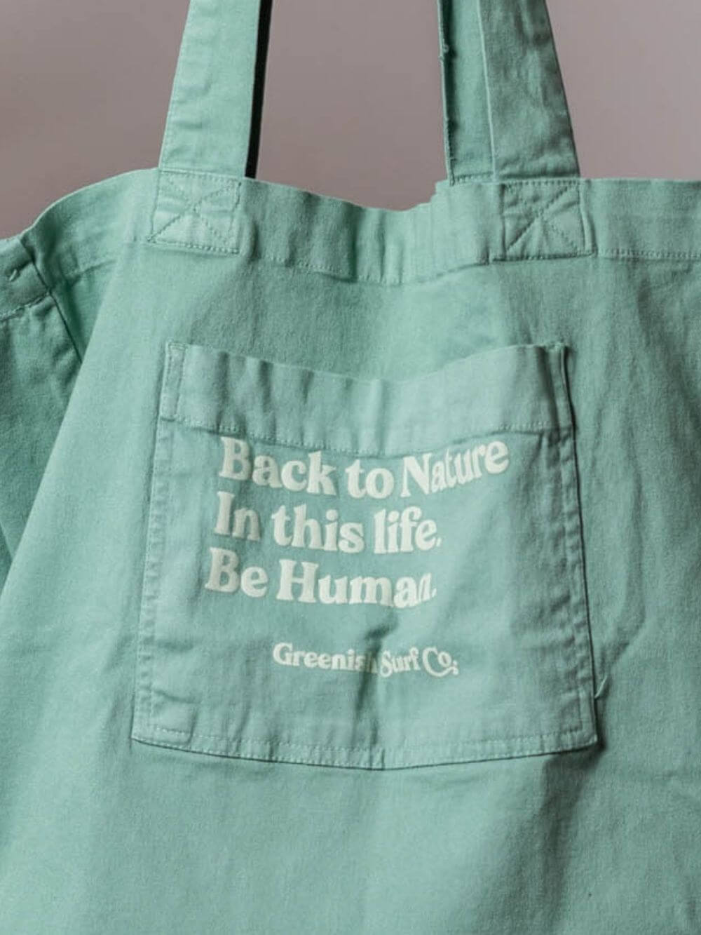 Tote bag Verde "Back to Nature" da Greenish, ideal para atividades diárias e estilo casual.